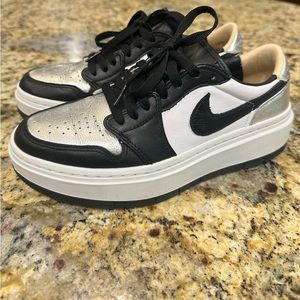 Nike Jordan 1 Elevate Low "Metallic Silver/Black/White" Women's Shoe Size 7.5